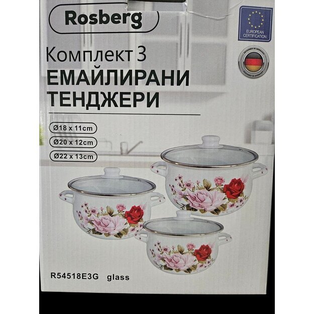 Emaluotu puodu rinkinys Rosberg 6 vnt 1